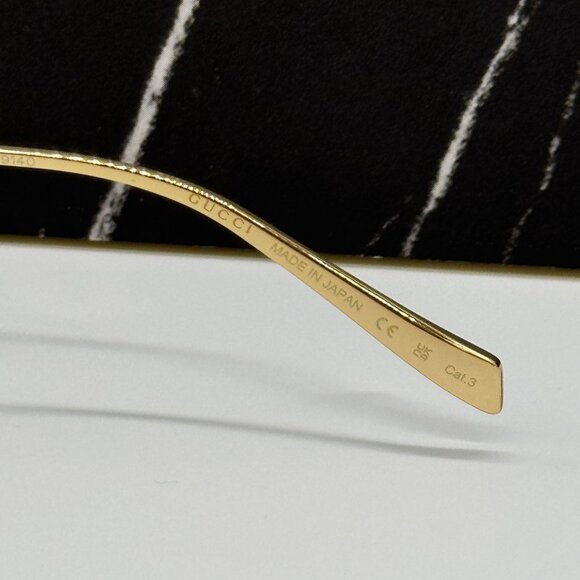 NEW GUCCI SUNGLASSES GOLD WOMEN OVAL EYEWEAR GUCCI GG1922S 001 - Picture 12 of 13